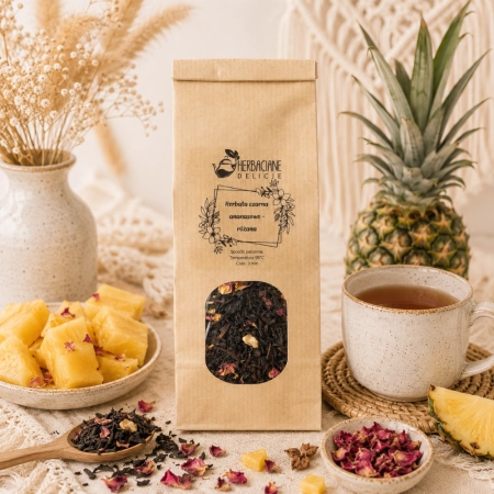 Herbata czarna ananasowo- różana 100g